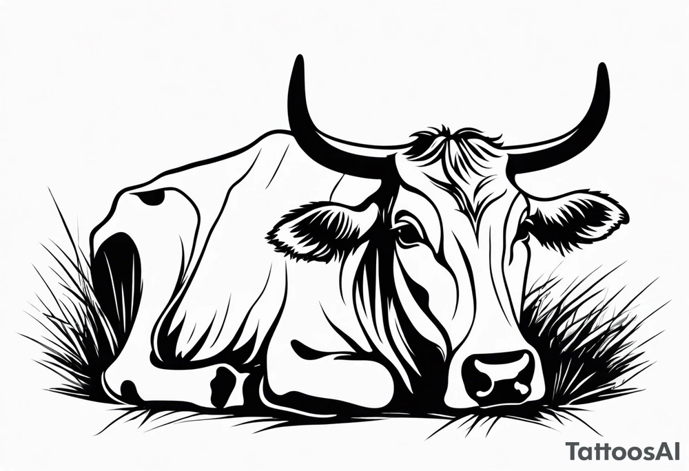 COW CHEWING tattoo idea