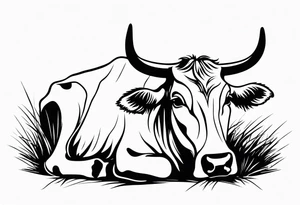 COW CHEWING tattoo idea