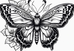 Moth chasing a butterfly tattoo idea