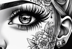 Bleeding eye rolling into head tattoo idea