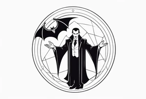 dracula inspired tattoo for the backhand tattoo idea