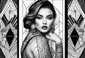 A geometric half sleeve tattoo idea