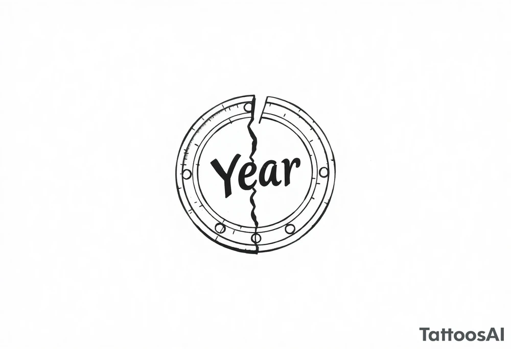 Broken "One Year" Chip/Coin sobriety tattoo idea