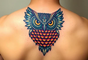 Honey comb, owl tattoo idea
