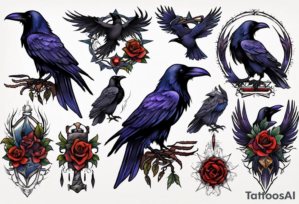 raven tattoo idea