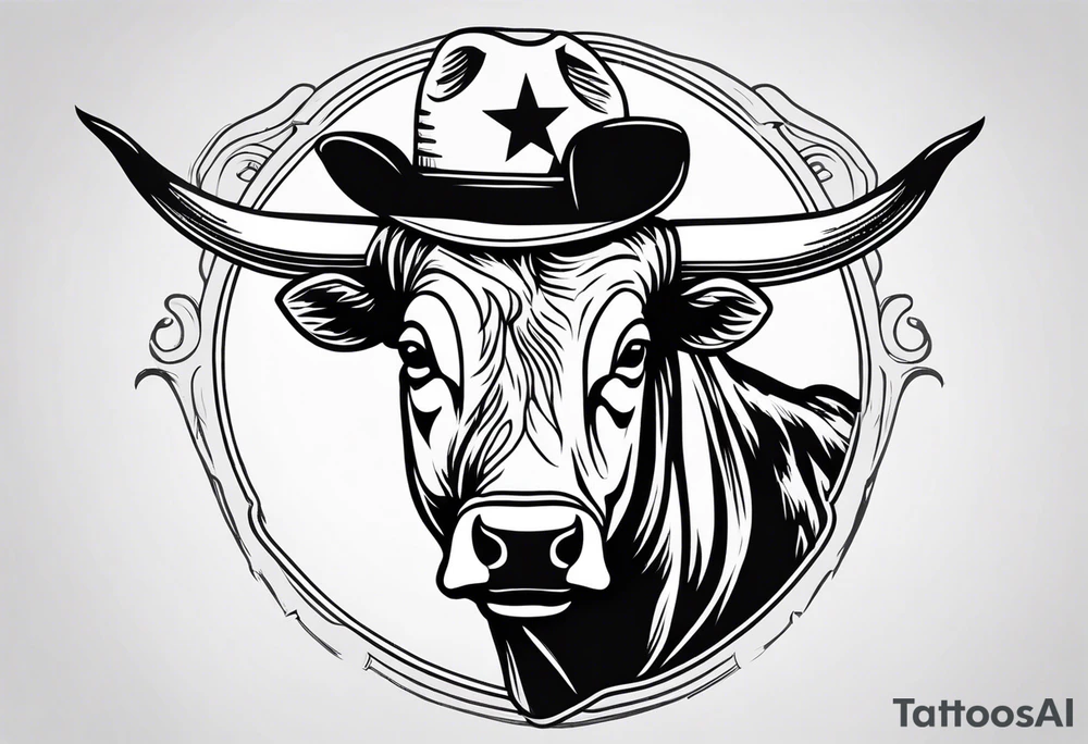 Bull with a cowboy rider tattoo idea