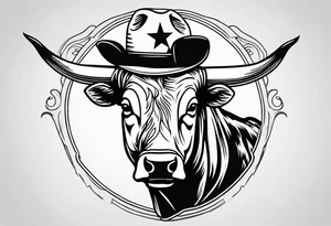 Bull with a cowboy rider tattoo idea