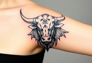 Powerfull majestic bull tattoo idea