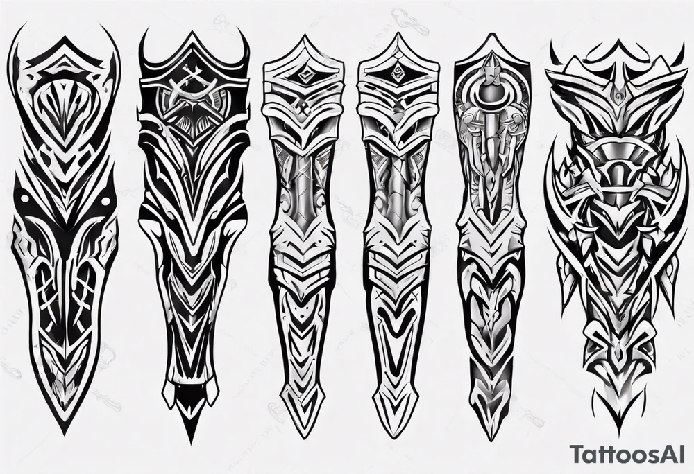 Leg armor tattoo idea