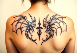 A battle between good and evil tattoo idea