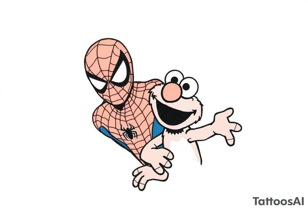 Spider-man and Elmo tattoo idea