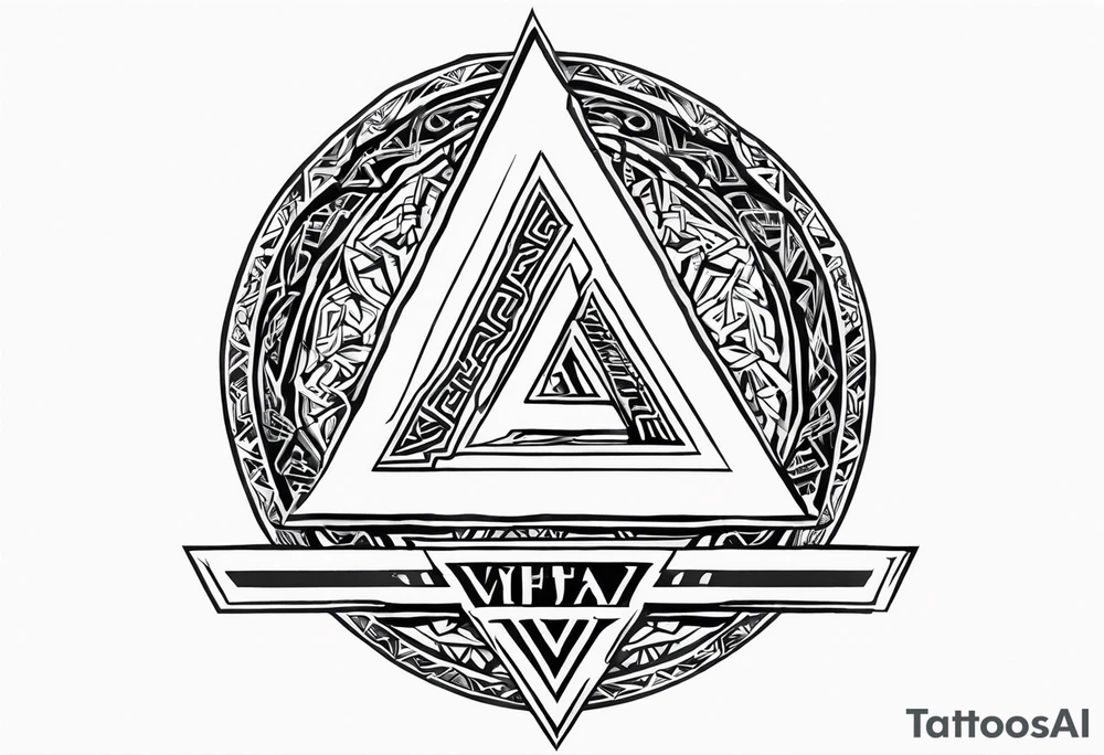 Valhalla steps Valknut sword tattoo idea