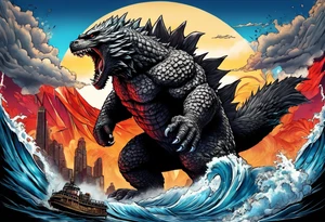 Godzilla vs Kong tattoo idea