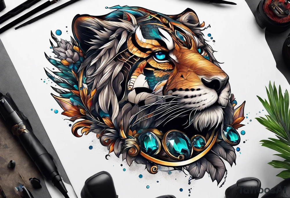 Alpha group of animals tattoo idea