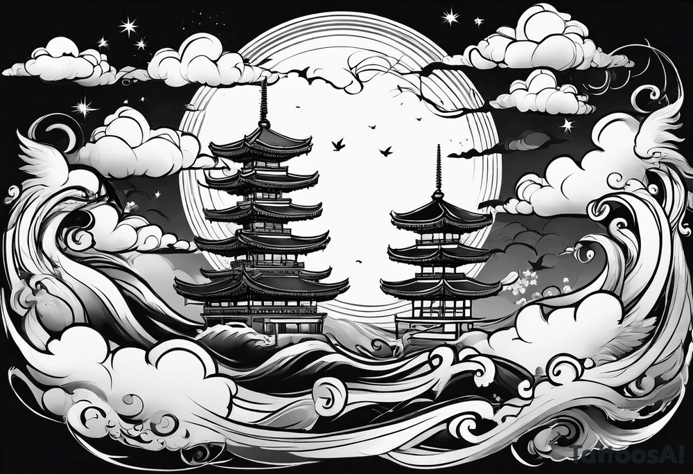 wispy clouds tattoo idea