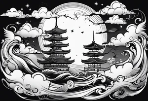 wispy clouds tattoo idea