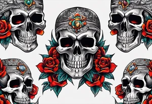 Half scull back tattoo tattoo idea