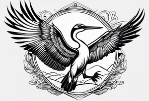 A flying stork tattoo idea