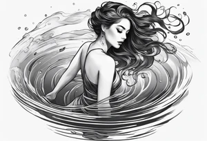 full body
girl floating in water 
from an aerial view
subtle tattoo idea