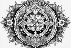 RR hidden in Virgo and Sagittarius zodiac signs combined tattoo idea