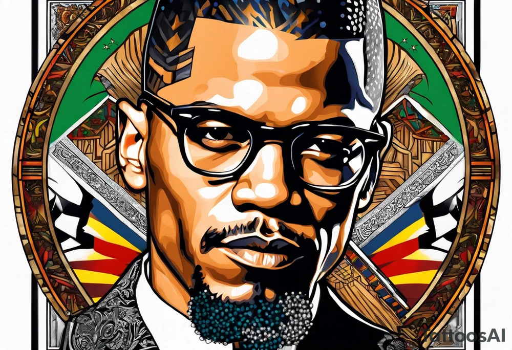 malcolm x , black history, marching tattoo idea