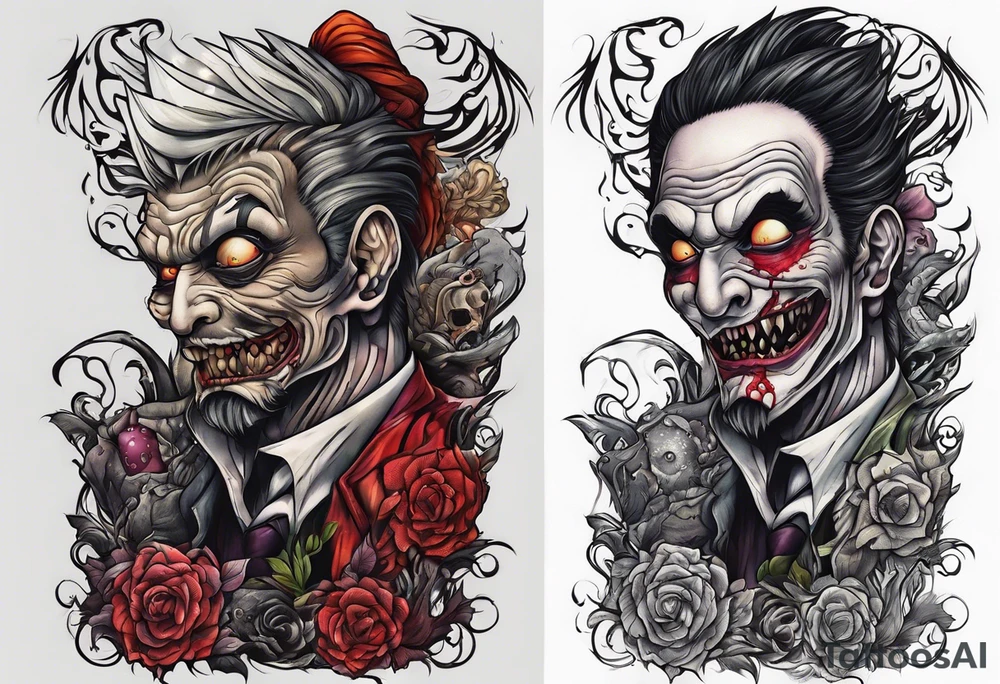 Beautiful Eldridge horror creature thigh tattoo tattoo idea