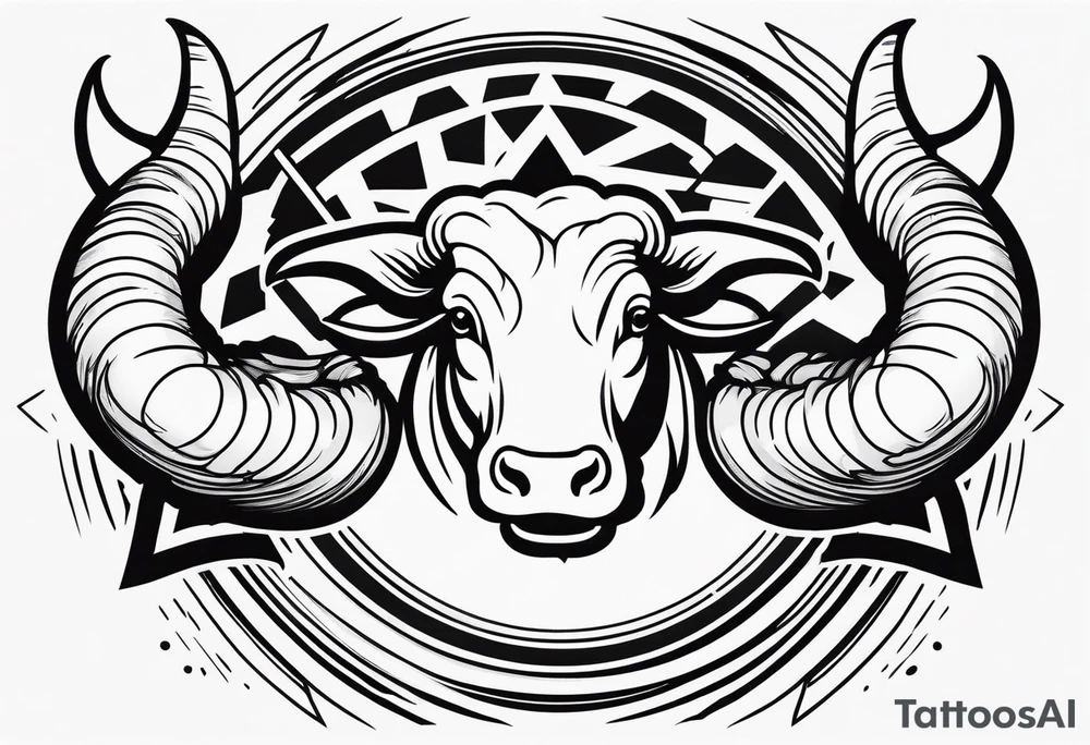 hands grabbing bull horns tattoo idea