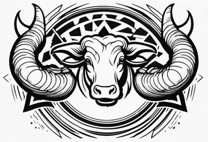 hands grabbing bull horns tattoo idea