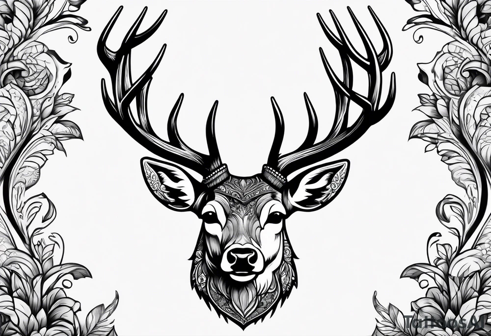 Mule deer head tattoo idea