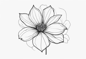 fine line flower tattoo idea