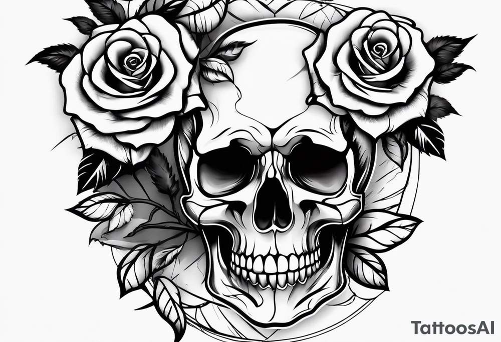 Skull Rose tattoo idea