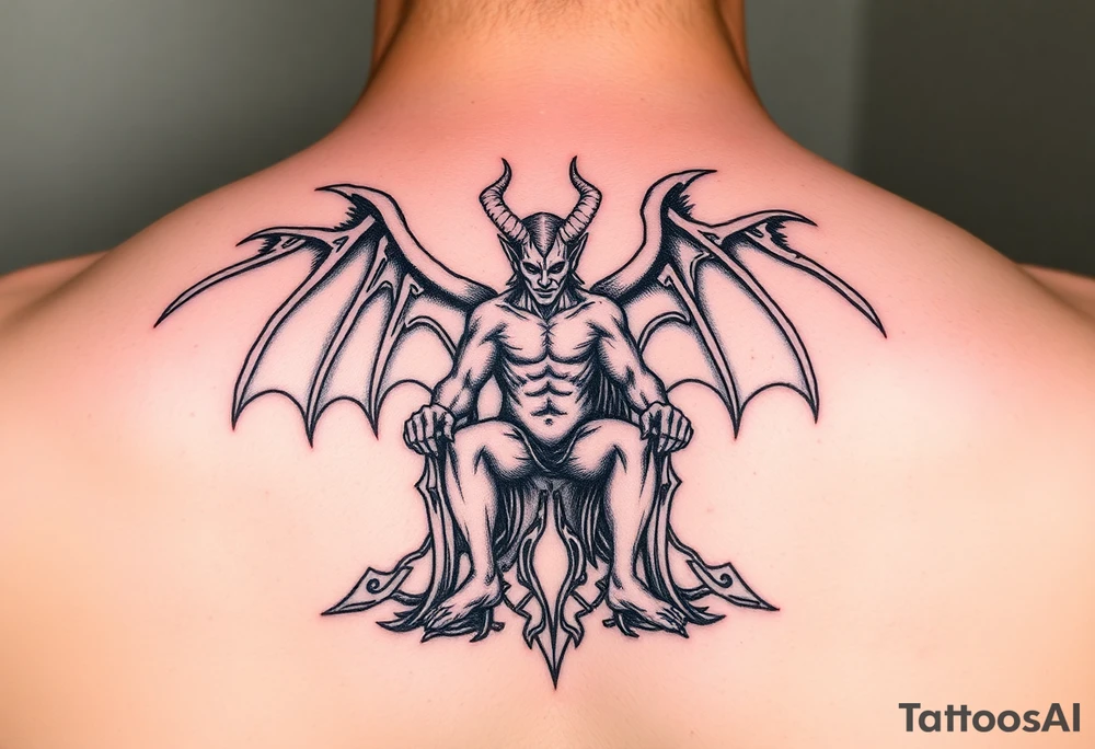 Lucifer sitting on this throne tattoo idea