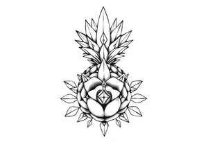 Majestic crown pineapple ,peach vagina,star anus ,diamonds tattoo idea