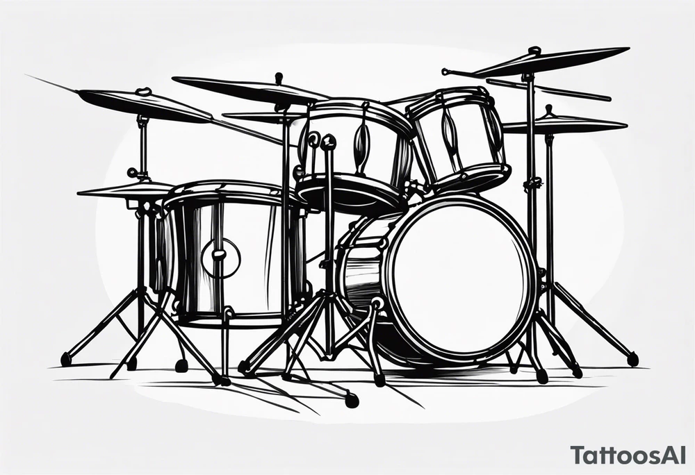 Simple drumhead and sticks tattoo idea
