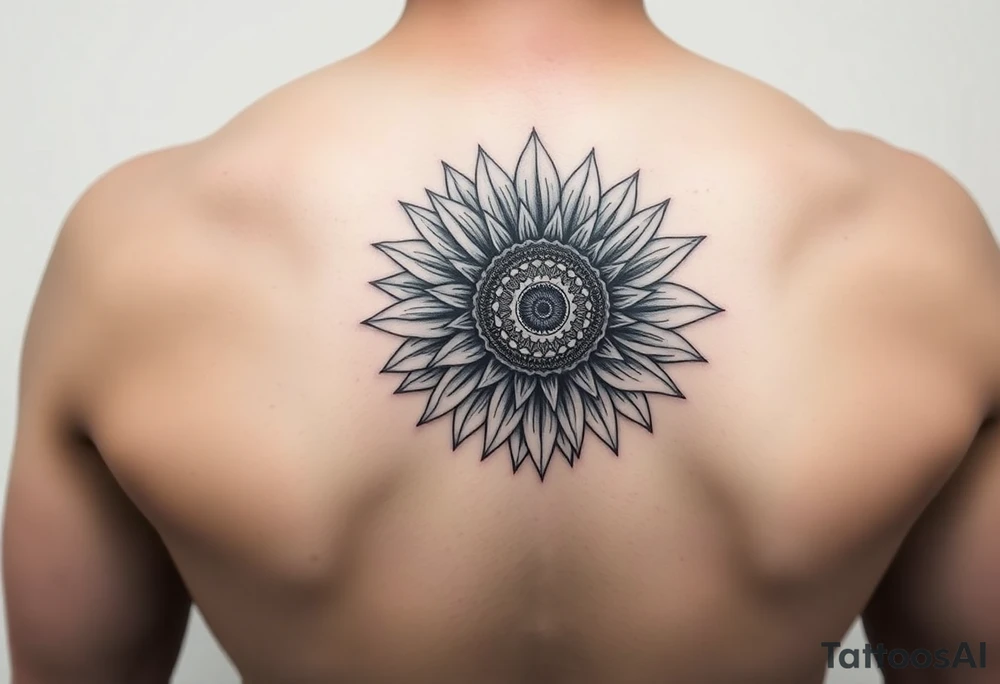 Sunflower with gears tattoo idea