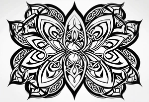 four leaf clover shaped tattoo with different celtic knots in each leaf - trinity, love knot, spiral, dara tattoo idea