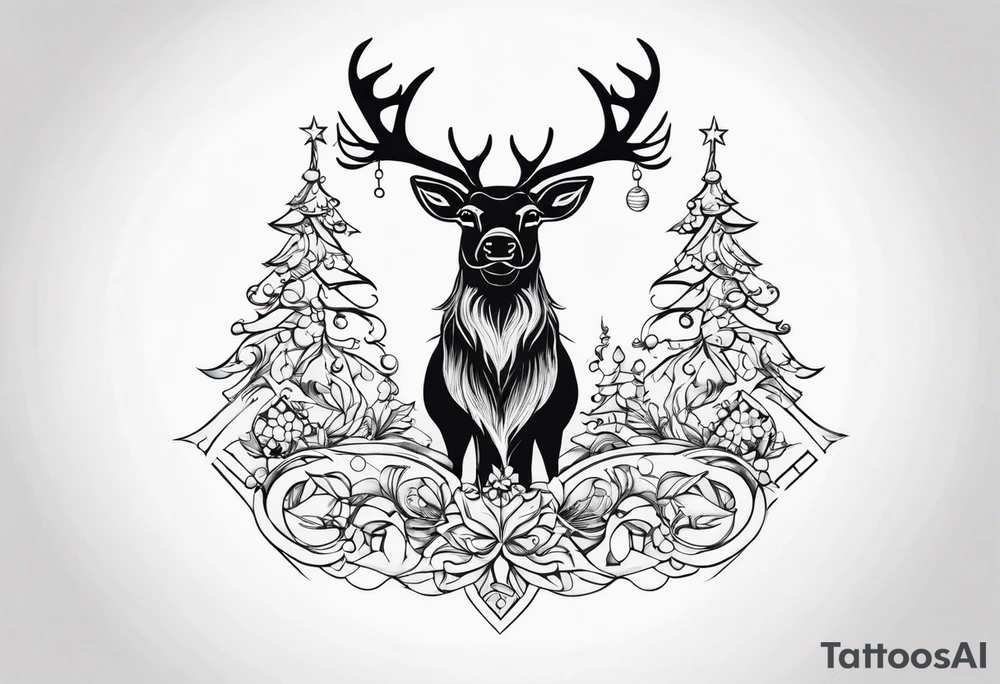 reindeer santa tattoo idea