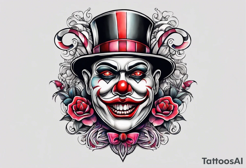 Dark circus tattoo with cotten candy tattoo idea