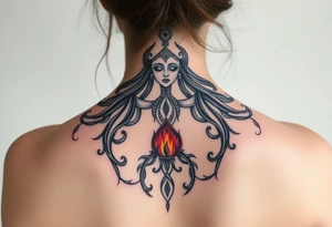 Aries goddess, chaos, fire, earthy, spiritual, tattoo idea