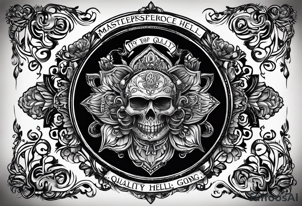 “If you’re going thru hell keep going” text  in a circle tattoo idea