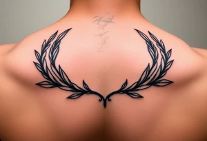 tattoo on the neck in a darker style in addition to the collarbones of the Laurels Roman Victories tattoo idea