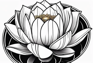 lotus flower with thin lines tattoo idea