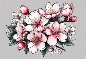 cherry blossom flower design tattoo idea