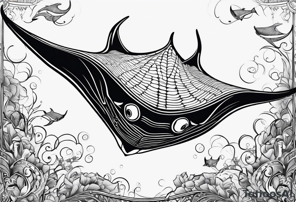 Manta ray 
swimming tattoo idea
