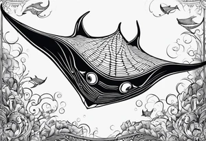 Manta ray 
swimming tattoo idea