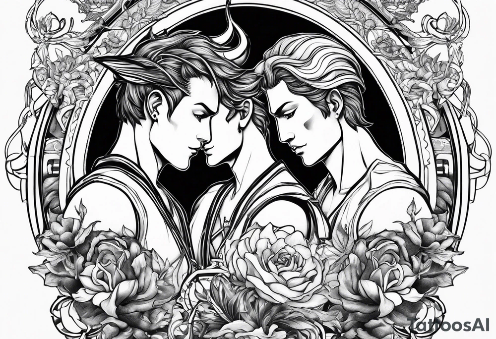Gemini and Capricorn tattoo for men tattoo idea