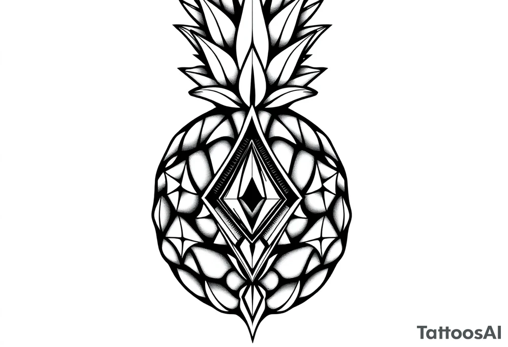Pineapple Pubic crown
 diamond vagina and anus tattoo idea