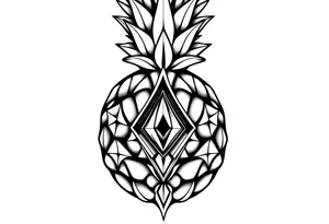 Pineapple Pubic crown
 diamond vagina and anus tattoo idea