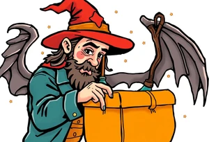 Guy exploring witch supplies tattoo idea