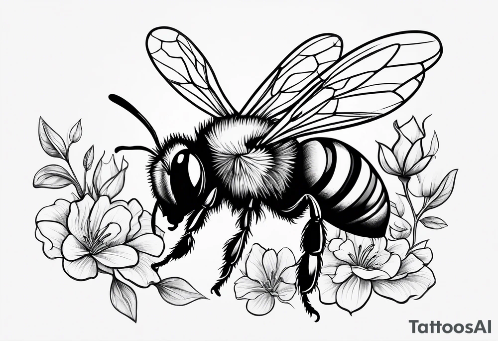 sketch of simple bee tattoo idea